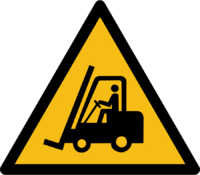 warning sign W014: Beware of lift trucks