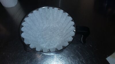 coffee filter in coffee pan